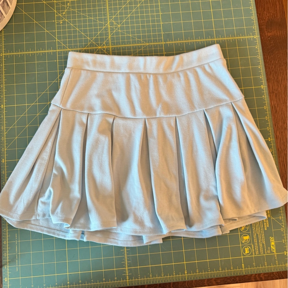 Light Blue Pleated Skort